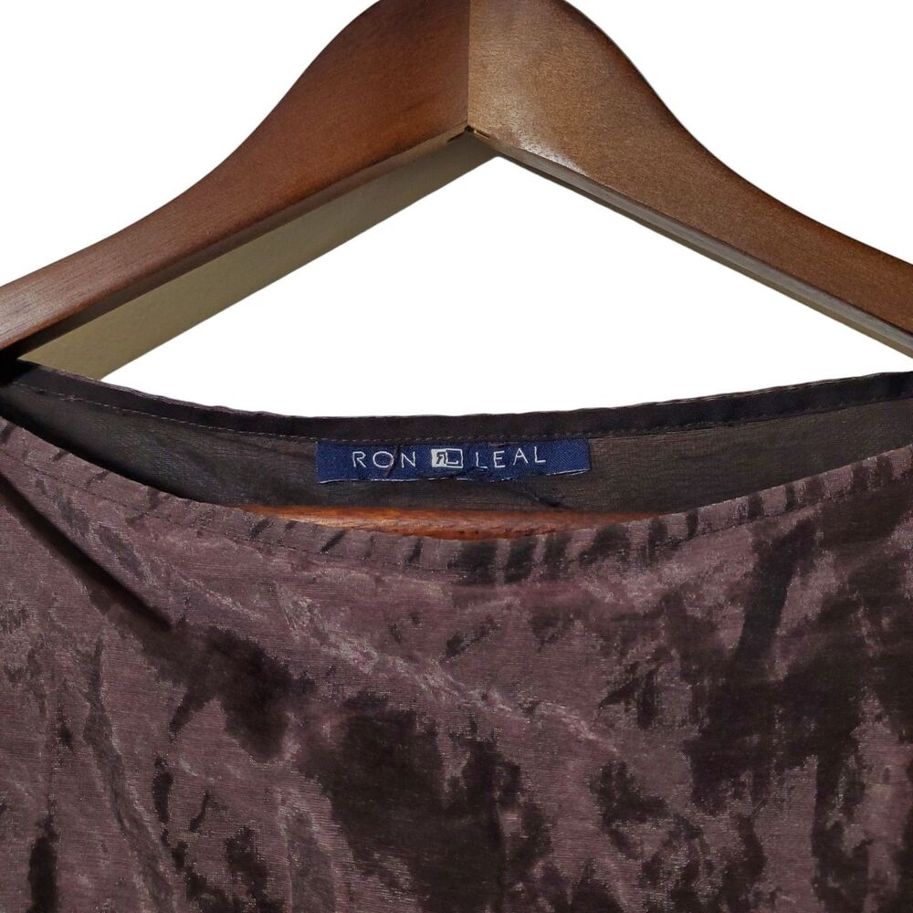Ron Leal Y2K Crinkle Dress Size M Iridescent Brown Sheath Sleeveless Lined Women - Picture 3 of 10